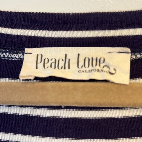 Navy Striped Side Tie Bell Sleeve Top - Picture 3 of 3